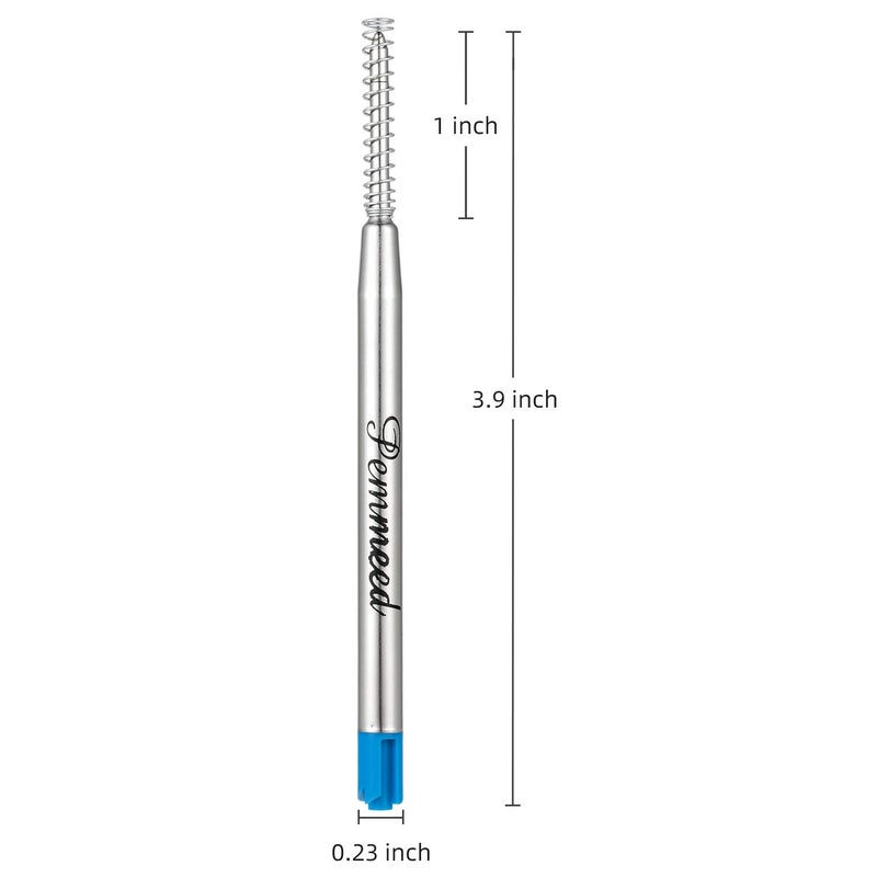 Penneed Ballpoint Pen Refills with Spring for Penneed B5/B6/B8 Pen, Parker Waterman Compatible Ballpoint Pen Refills Twist Action Medium Point 1.0mm Pack of 10(Blue Ink) - Image 2